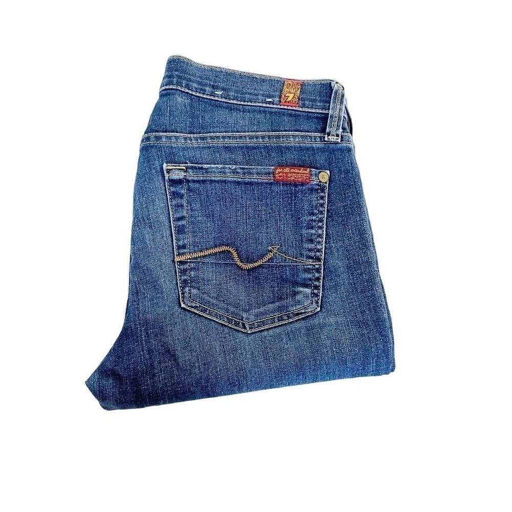 7 For All Mankind Straight Leg Dark Wash Denim Jeans SZ28